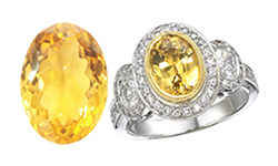 YELLOW SAPPHIRE OR PUKHRAJ STONE and Ring