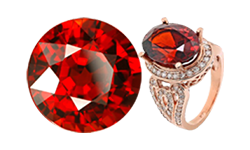 GOMED (HESSONITE) STONE and Ring